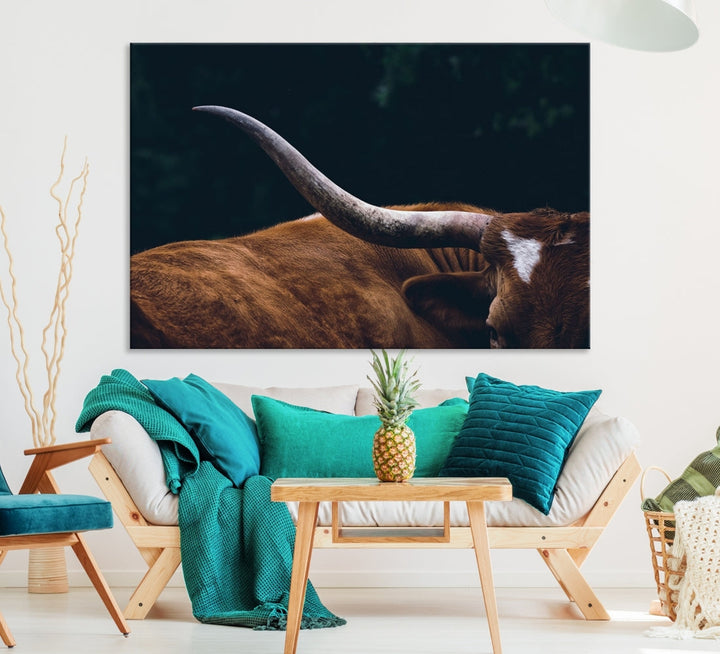 Highland Cow Canvas Wall Art Farmhouse Decor Cow Black White Print Rustic Wall Decor