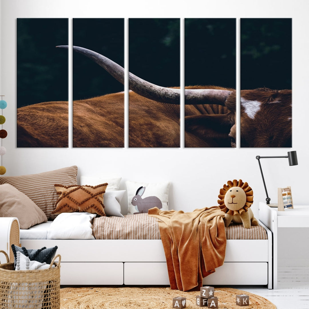 Highland Cow Canvas Wall Art Farmhouse Decor Cow Black White Print Rustic Wall Decor