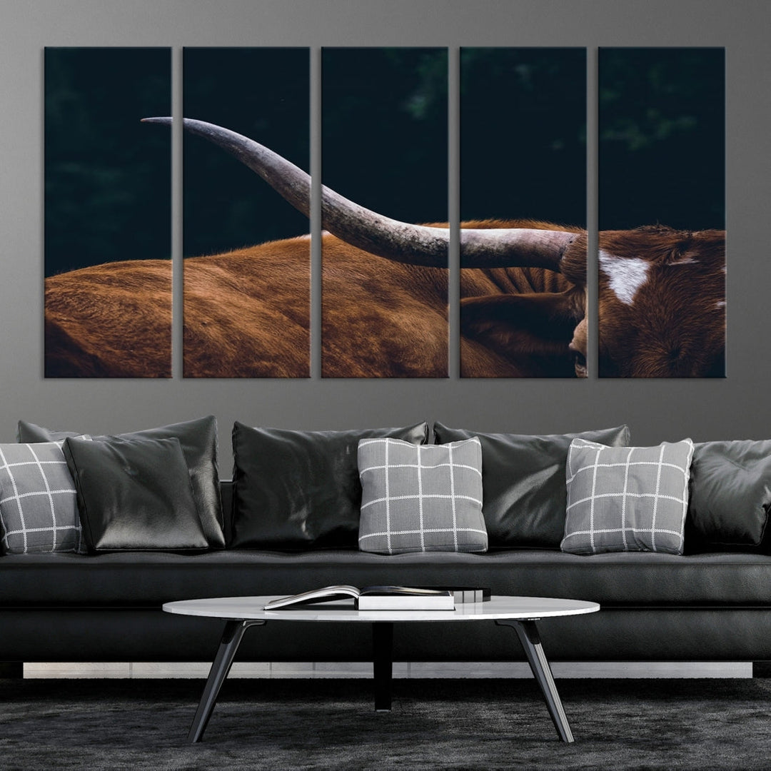 Highland Cow Canvas Wall Art Farmhouse Decor Cow Black White Print Rustic Wall Decor