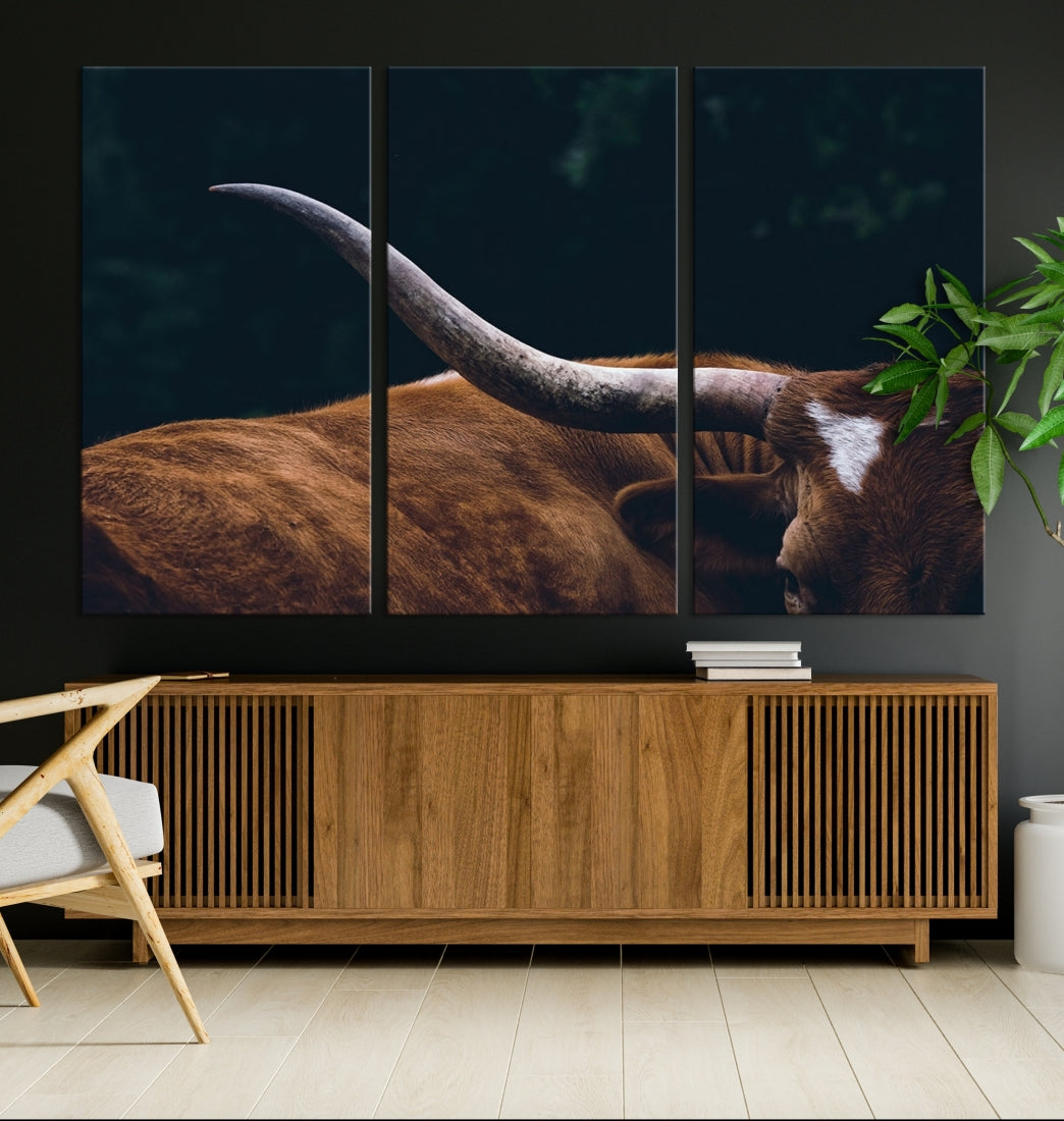 Highland Cow Canvas Wall Art Farmhouse Decor Cow Black White Print Rustic Wall Decor