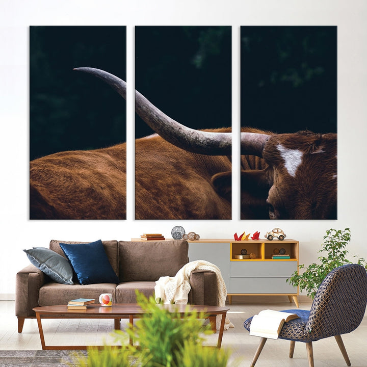 Highland Cow Canvas Wall Art Farmhouse Decor Cow Black White Print Rustic Wall Decor