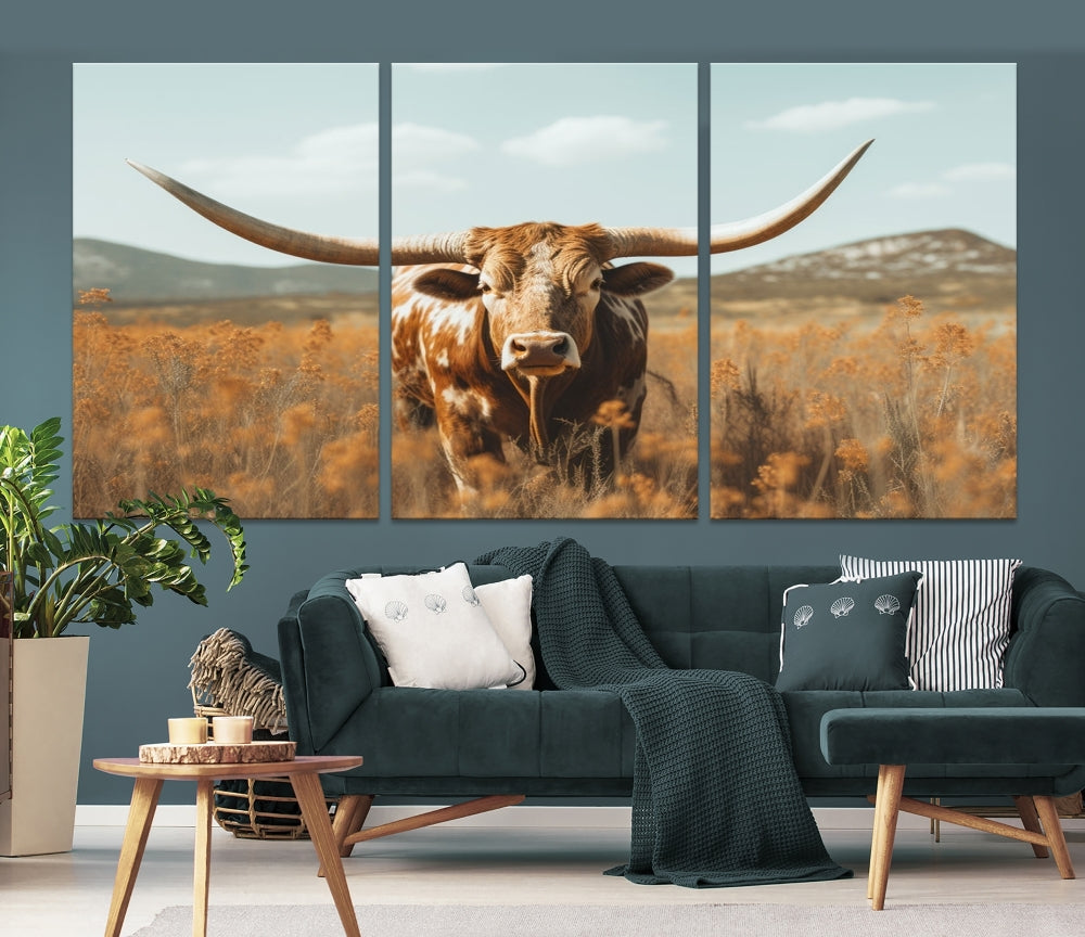 Highland Cow Canvas Wall Art Farmhouse Decor Cow Black White Print Rustic Wall Decor Animals Painting Scottish Cow Wall Art