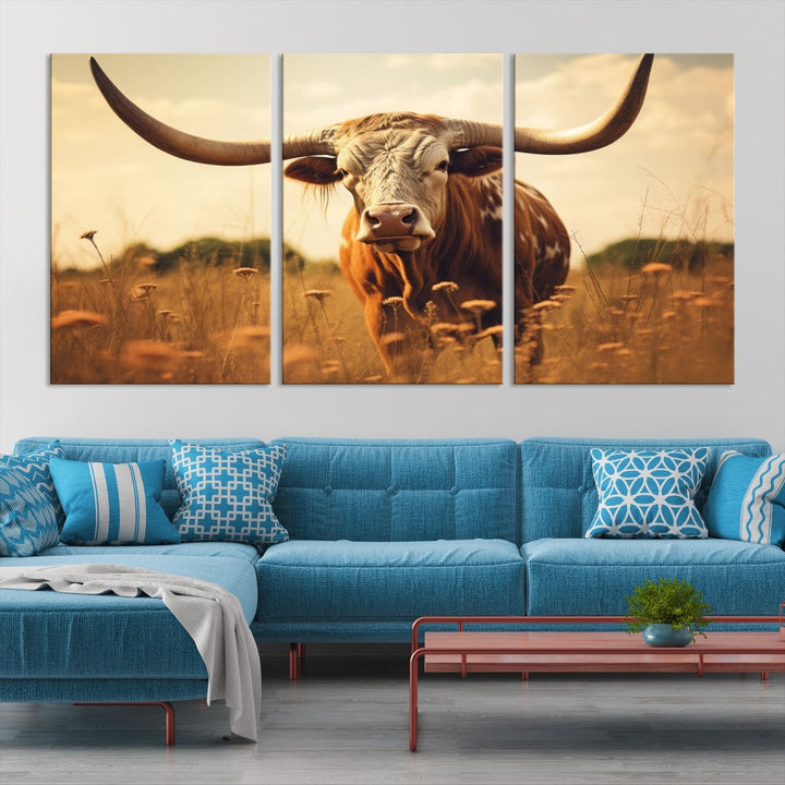 Highland Cow Canvas Wall Art Farmhouse Decor Cow Black White Print Rustic Wall Decor Animals Painting Scottish Cow Wall Art