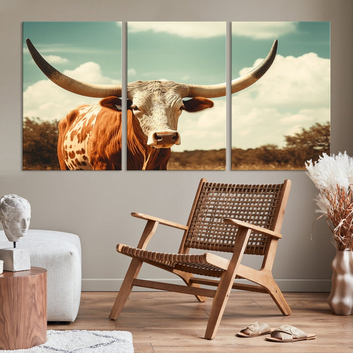 Highland Cow Canvas Wall Art Farmhouse Decor Cow Black White Print Rustic Wall Decor Animals Painting Scottish Cow Wall Art