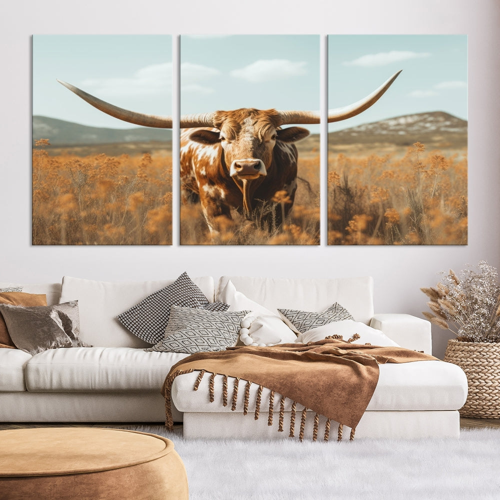 Highland Cow Canvas Wall Art Farmhouse Decor Cow Black White Print Rustic Wall Decor Animals Painting Scottish Cow Wall Art