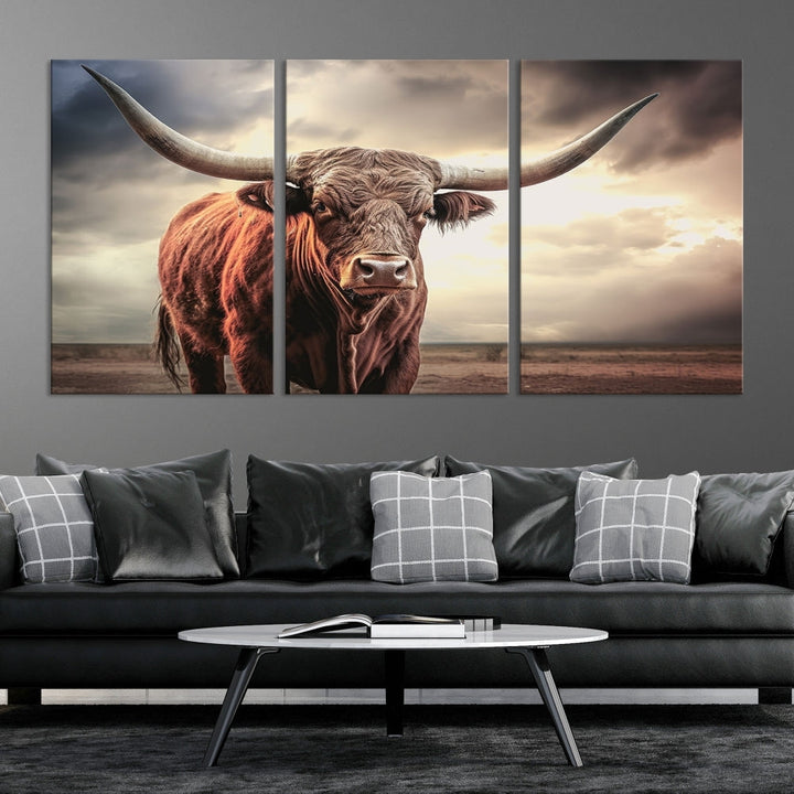 Highland Cow Canvas Wall Art Farmhouse Decor Cow Black White Print Rustic Wall Decor Animals Painting Scottish Cow Wall Art