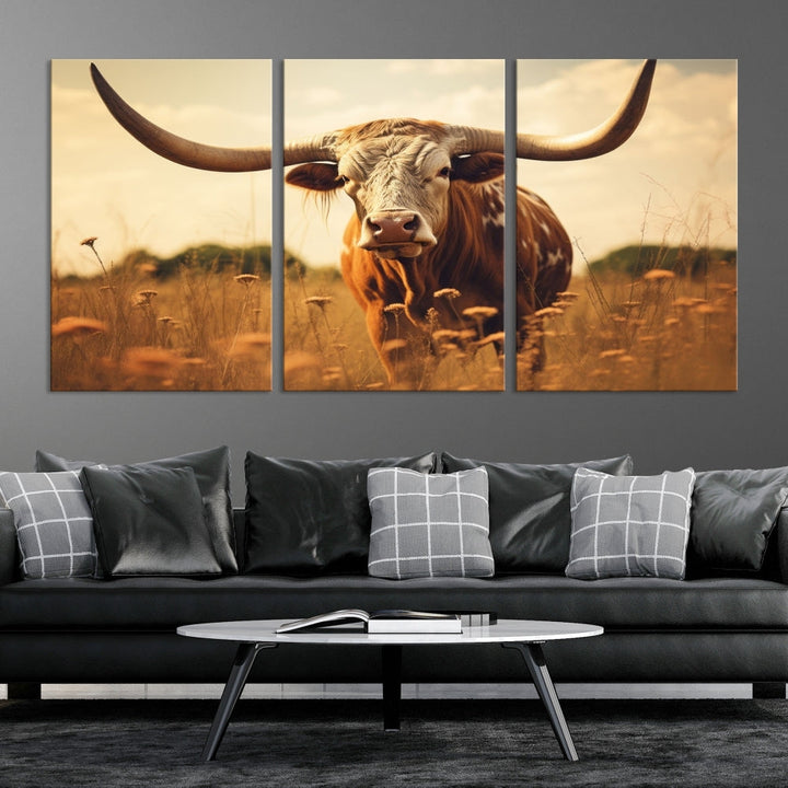 Highland Cow Canvas Wall Art Farmhouse Decor Cow Black White Print Rustic Wall Decor Animals Painting Scottish Cow Wall Art