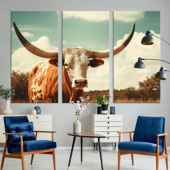 Highland Cow Canvas Wall Art Farmhouse Decor Cow Black White Print Rustic Wall Decor Animals Painting Scottish Cow Wall Art