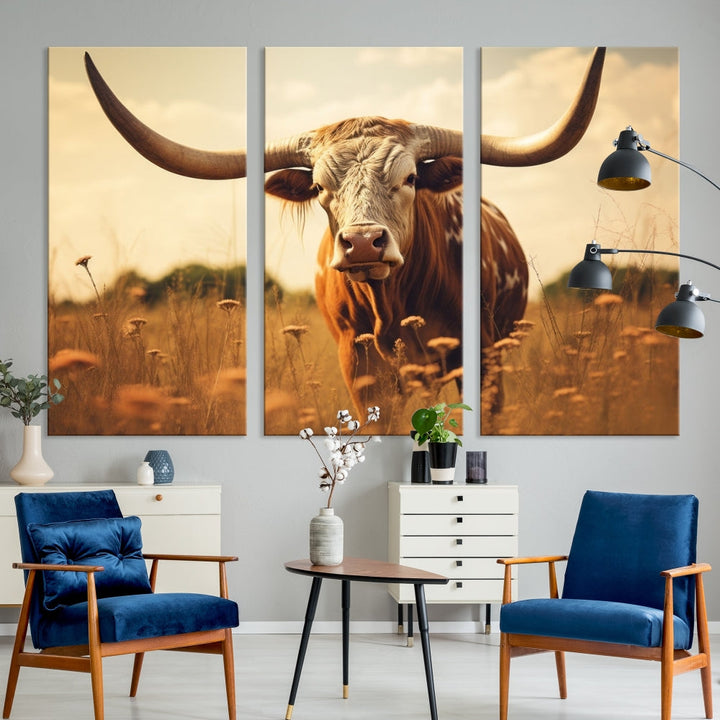 Highland Cow Canvas Wall Art Farmhouse Decor Cow Black White Print Rustic Wall Decor Animals Painting Scottish Cow Wall Art