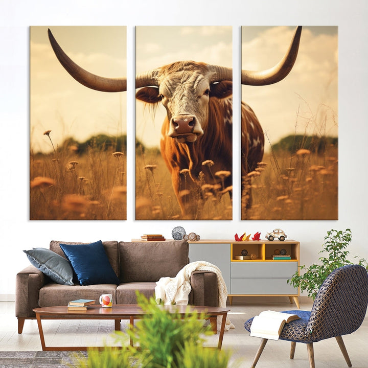 Highland Cow Canvas Wall Art Farmhouse Decor Cow Black White Print Rustic Wall Decor Animals Painting Scottish Cow Wall Art