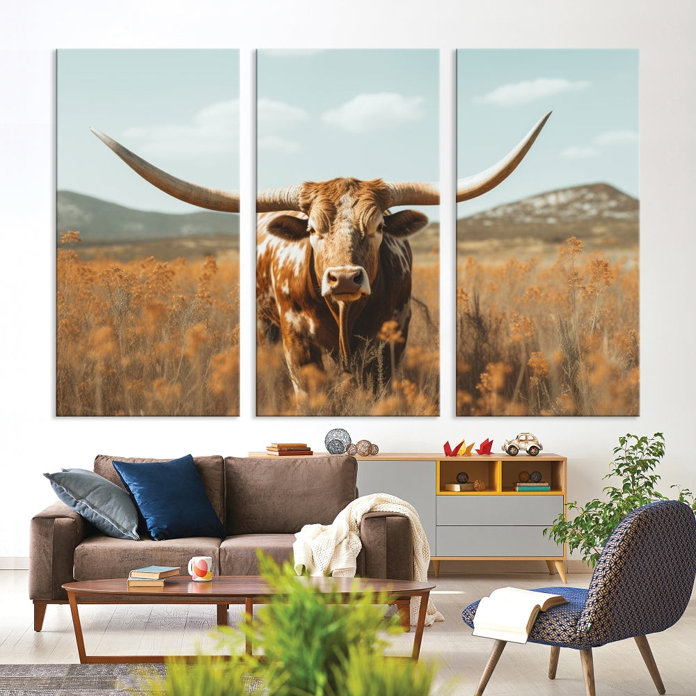 Highland Cow Canvas Wall Art Farmhouse Decor Cow Black White Print Rustic Wall Decor Animals Painting Scottish Cow Wall Art