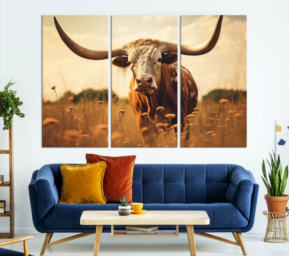 Highland Cow Canvas Wall Art Farmhouse Decor Cow Black White Print Rustic Wall Decor Animals Painting Scottish Cow Wall Art