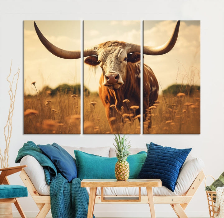 Highland Cow Canvas Wall Art Farmhouse Decor Cow Black White Print Rustic Wall Decor Animals Painting Scottish Cow Wall Art