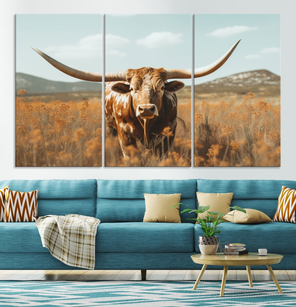 Highland Cow Canvas Wall Art Farmhouse Decor Cow Black White Print Rustic Wall Decor Animals Painting Scottish Cow Wall Art