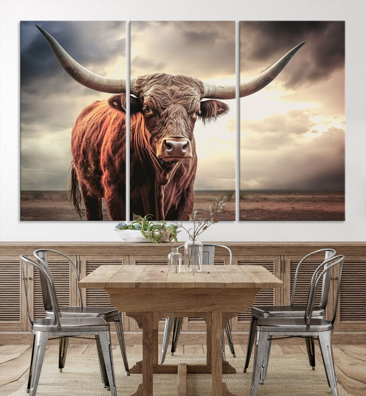 Highland Cow Canvas Wall Art Farmhouse Decor Cow Black White Print Rustic Wall Decor Animals Painting Scottish Cow Wall Art