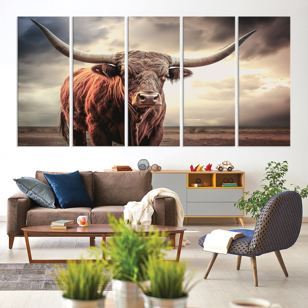 Highland Cow Canvas Wall Art Farmhouse Decor Cow Black White Print Rustic Wall Decor Animals Painting Scottish Cow Wall Art