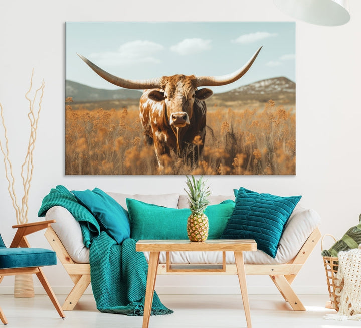 Highland Cow Canvas Wall Art Farmhouse Decor Cow Black White Print Rustic Wall Decor Animals Painting Scottish Cow Wall Art