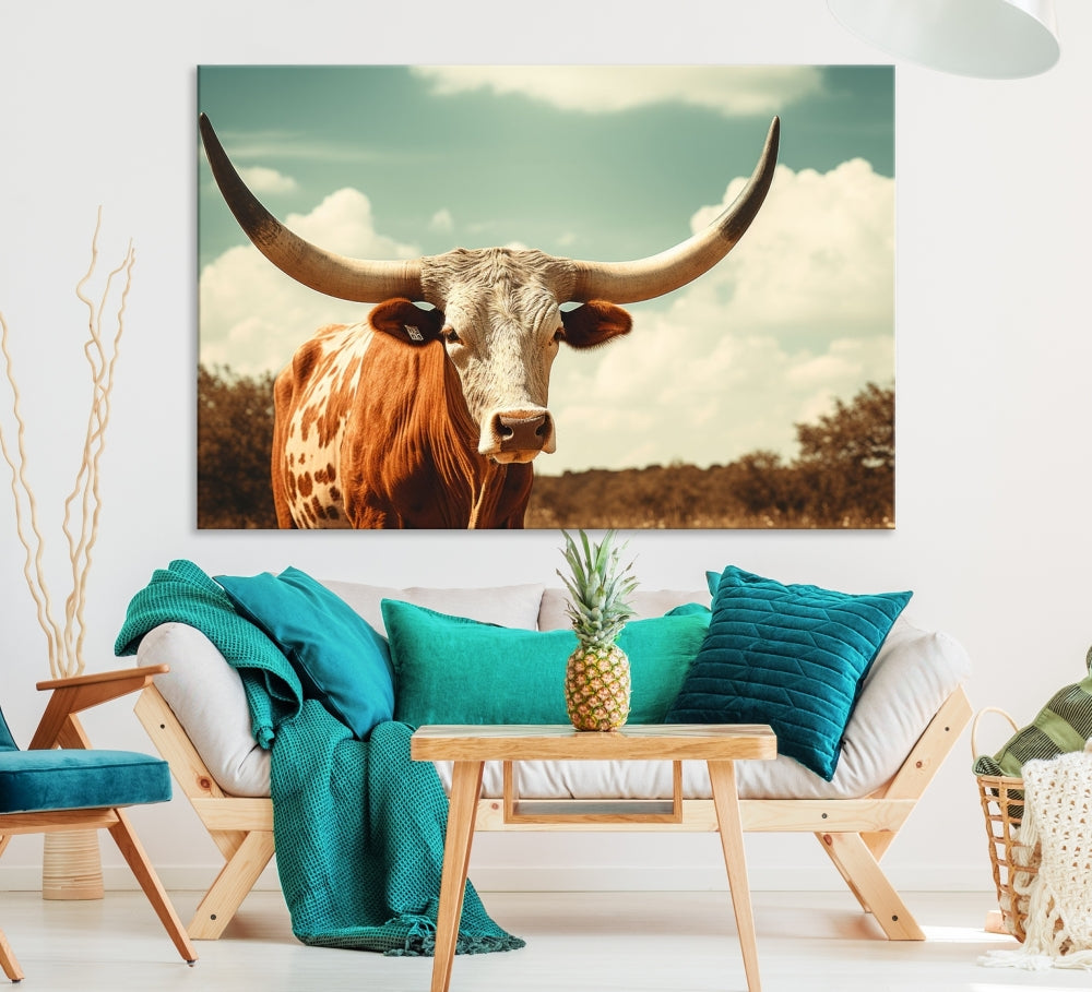 Highland Cow Canvas Wall Art Farmhouse Decor Cow Black White Print Rustic Wall Decor Animals Painting Scottish Cow Wall Art