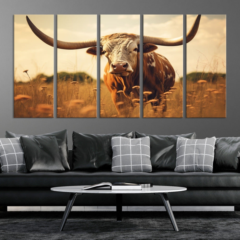 Highland Cow Canvas Wall Art Farmhouse Decor Cow Black White Print Rustic Wall Decor Animals Painting Scottish Cow Wall Art