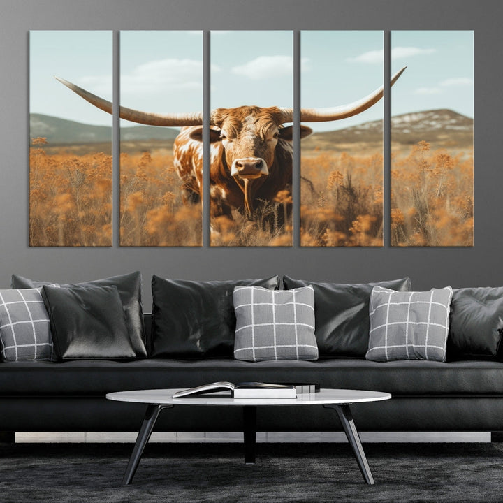 Highland Cow Canvas Wall Art Farmhouse Decor Cow Black White Print Rustic Wall Decor Animals Painting Scottish Cow Wall Art