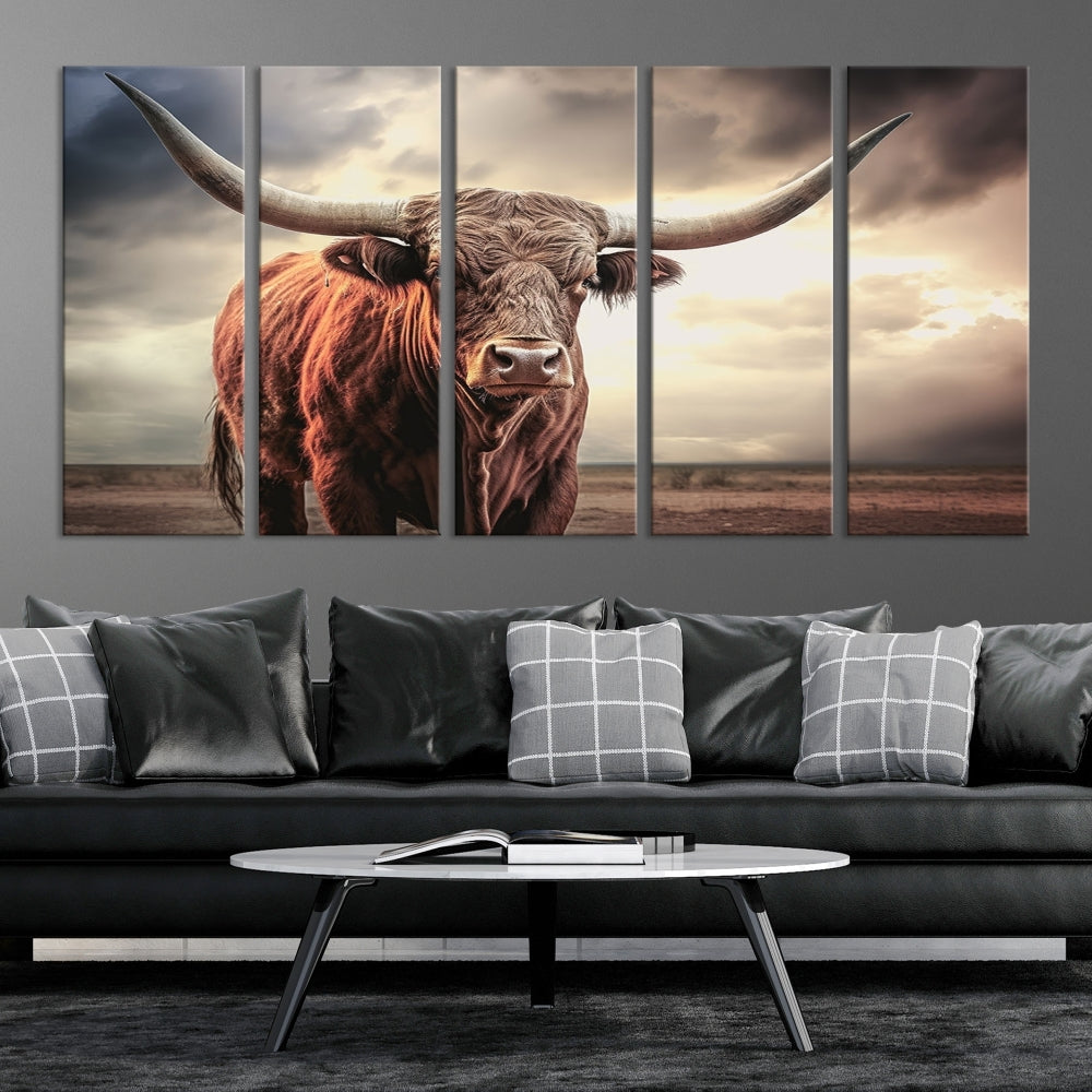 Highland Cow Canvas Wall Art Farmhouse Decor Cow Black White Print Rustic Wall Decor Animals Painting Scottish Cow Wall Art