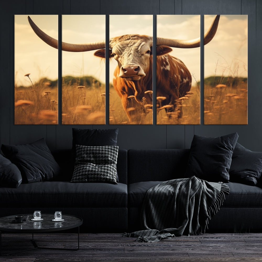 Highland Cow Canvas Wall Art Farmhouse Decor Cow Black White Print Rustic Wall Decor Animals Painting Scottish Cow Wall Art