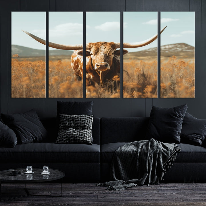 Highland Cow Canvas Wall Art Farmhouse Decor Cow Black White Print Rustic Wall Decor Animals Painting Scottish Cow Wall Art