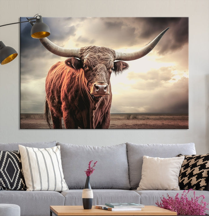 Highland Cow Canvas Wall Art Farmhouse Decor Cow Black White Print Rustic Wall Decor Animals Painting Scottish Cow Wall Art