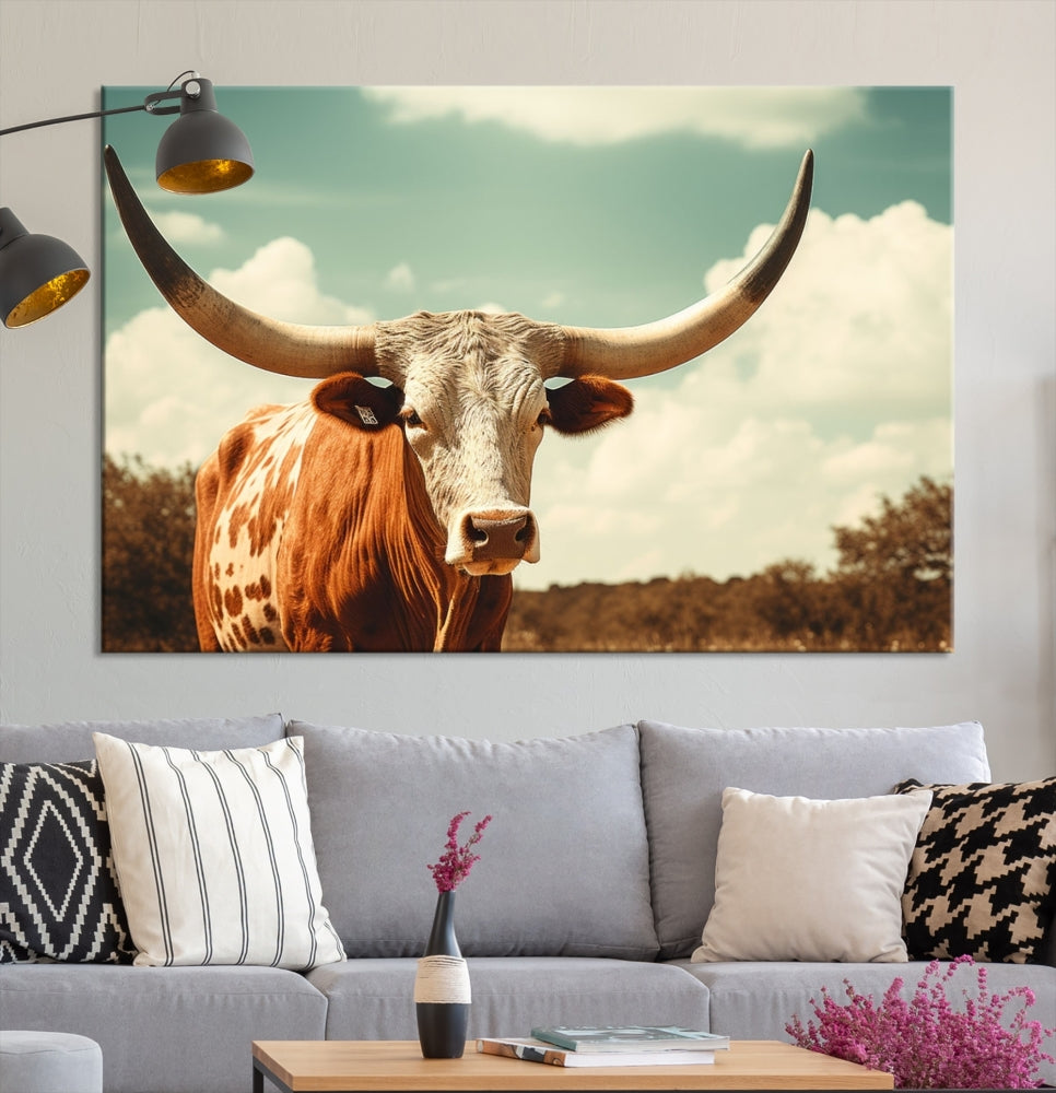 Highland Cow Canvas Wall Art Farmhouse Decor Cow Black White Print Rustic Wall Decor Animals Painting Scottish Cow Wall Art