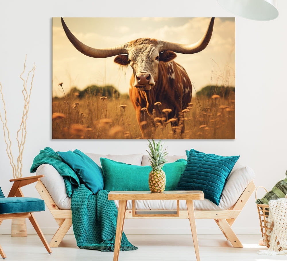 Highland Cow Canvas Wall Art Farmhouse Decor Cow Black White Print Rustic Wall Decor Animals Painting Scottish Cow Wall Art