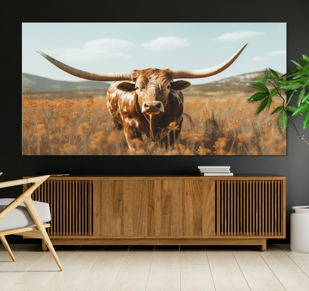 Highland Cow Canvas Wall Art Farmhouse Decor Cow Black White Print Rustic Wall Decor Animals Painting Scottish Cow Wall Art