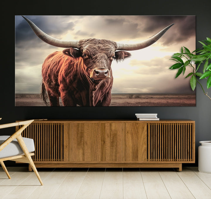 Highland Cow Canvas Wall Art Farmhouse Decor Cow Black White Print Rustic Wall Decor Animals Painting Scottish Cow Wall Art