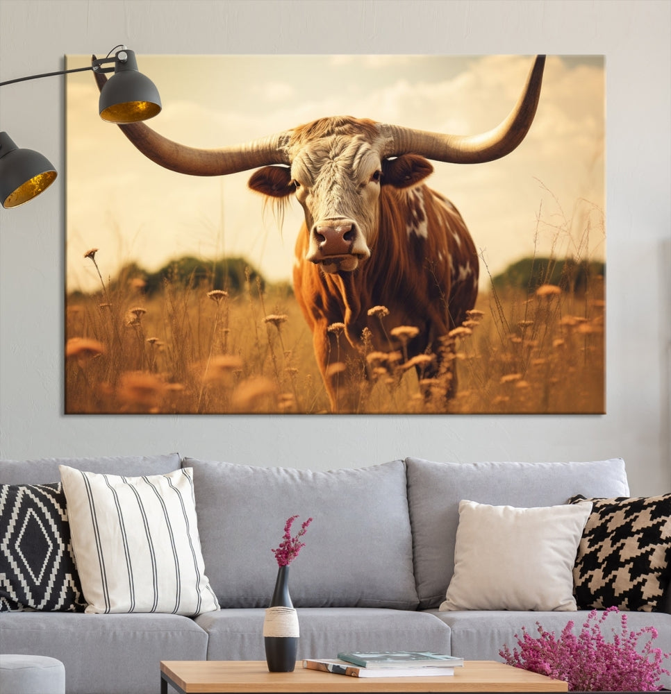 Highland Cow Canvas Wall Art Farmhouse Decor Cow Black White Print Rustic Wall Decor Animals Painting Scottish Cow Wall Art