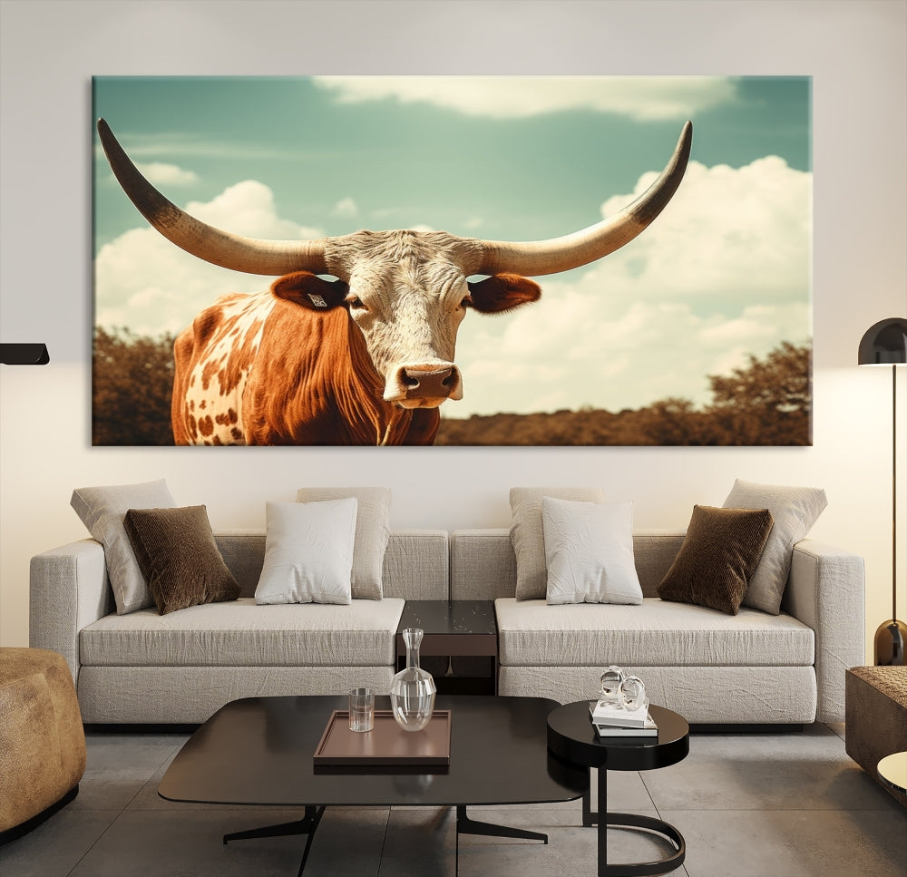 Highland Cow Canvas Wall Art Farmhouse Decor Cow Black White Print Rustic Wall Decor Animals Painting Scottish Cow Wall Art