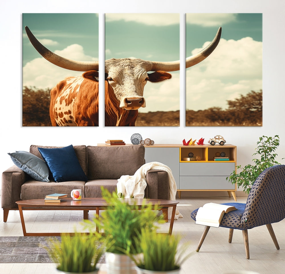 Highland Cow Canvas Wall Art Farmhouse Decor Cow Black White Print Rustic Wall Decor Animals Painting Scottish Cow Wall Art