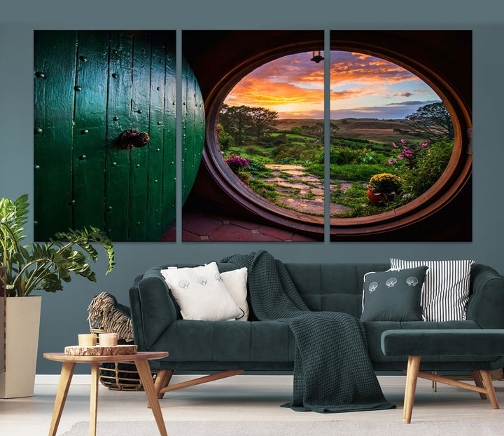 Hobbit Hole Movie Canvas Art Print Bag End Tolkie Wall Art Print