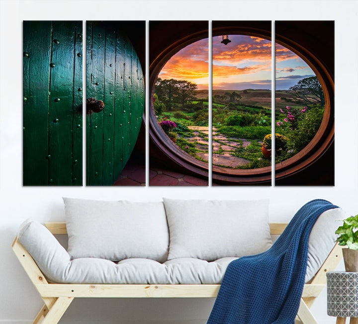 Hobbit Hole Movie Canvas Art Print Bag End Tolkie Wall Art Print