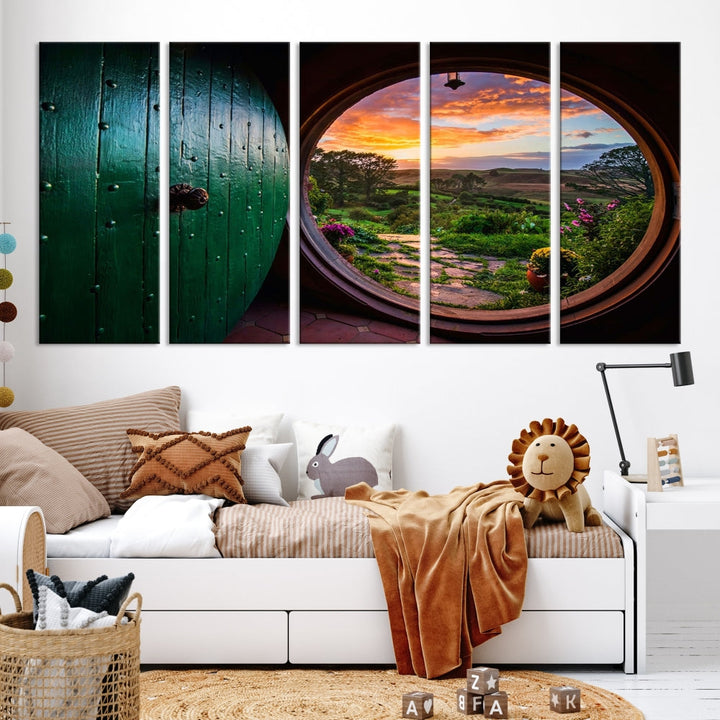 Hobbit Hole Movie Canvas Art Print Bag End Tolkie Wall Art Print