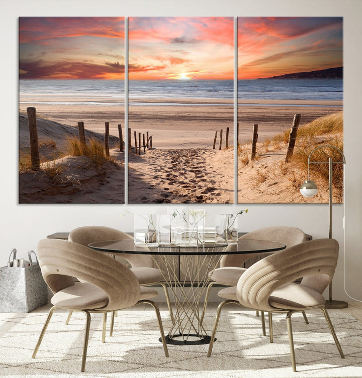 Holiday Beach Sea Ocean Sunset Extra Large Wall Art Giclee Canvas Print