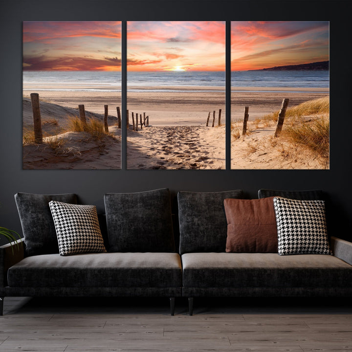 Holiday Beach Sea Ocean Sunset Extra Large Wall Art Giclee Canvas Print