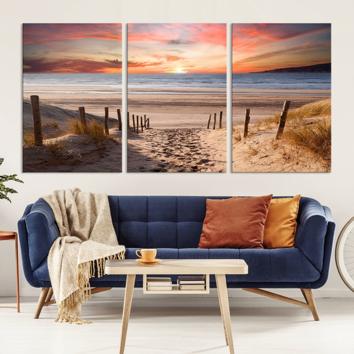 Holiday Beach Sea Ocean Sunset Extra Large Wall Art Giclee Canvas Print