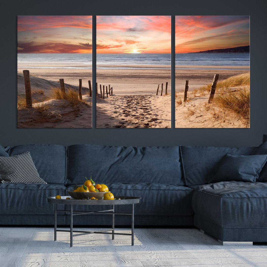 Holiday Beach Sea Ocean Sunset Extra Large Wall Art Giclee Canvas Print