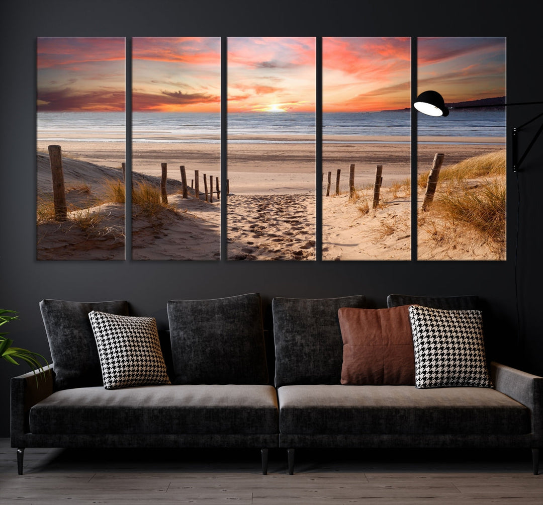 Holiday Beach Sea Ocean Sunset Extra Large Wall Art Giclee Canvas Print