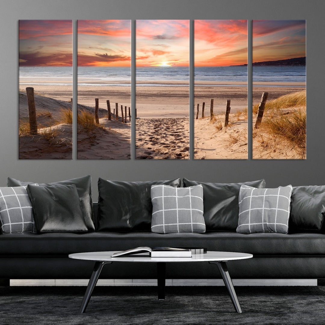 Holiday Beach Sea Ocean Sunset Extra Large Wall Art Giclee Canvas Print