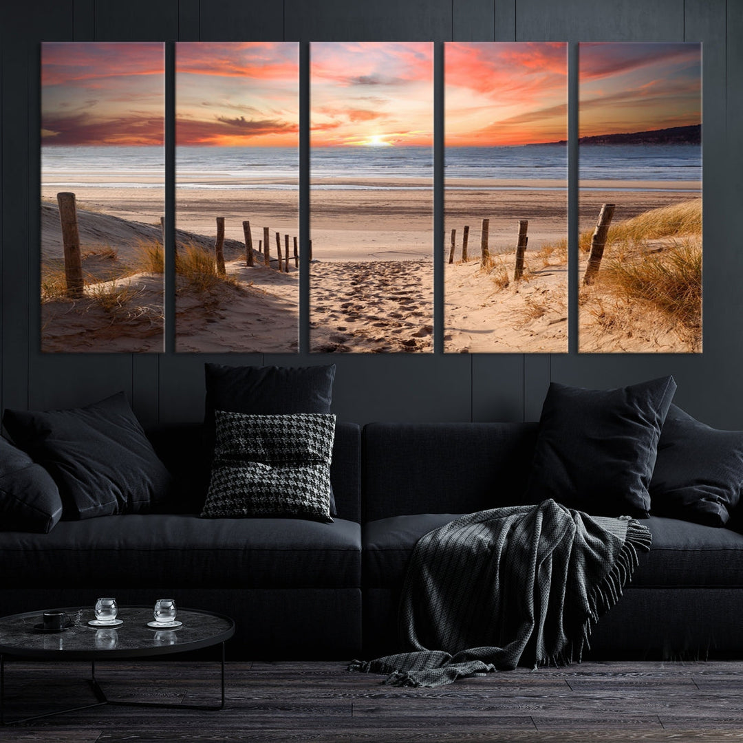 Holiday Beach Sea Ocean Sunset Extra Large Wall Art Giclee Canvas Print