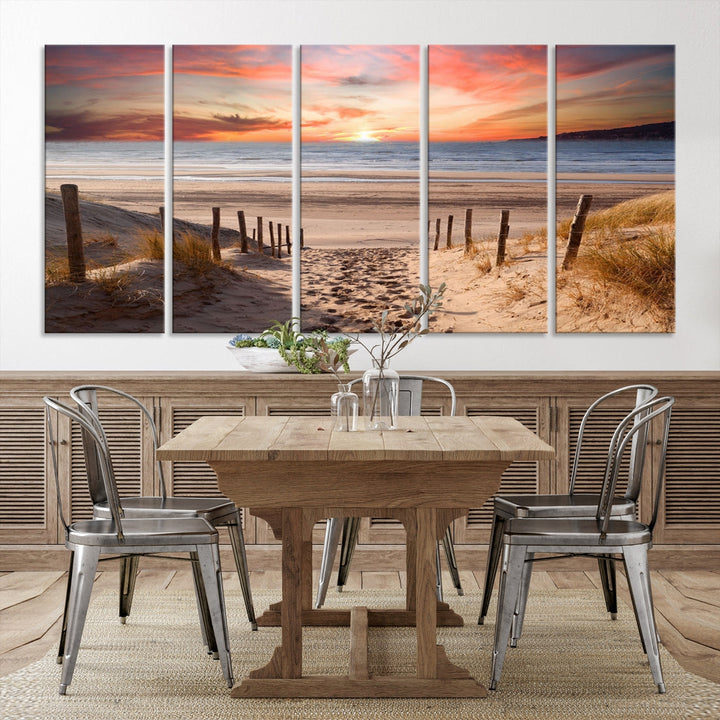 Holiday Beach Sea Ocean Sunset Extra Large Wall Art Giclee Canvas Print