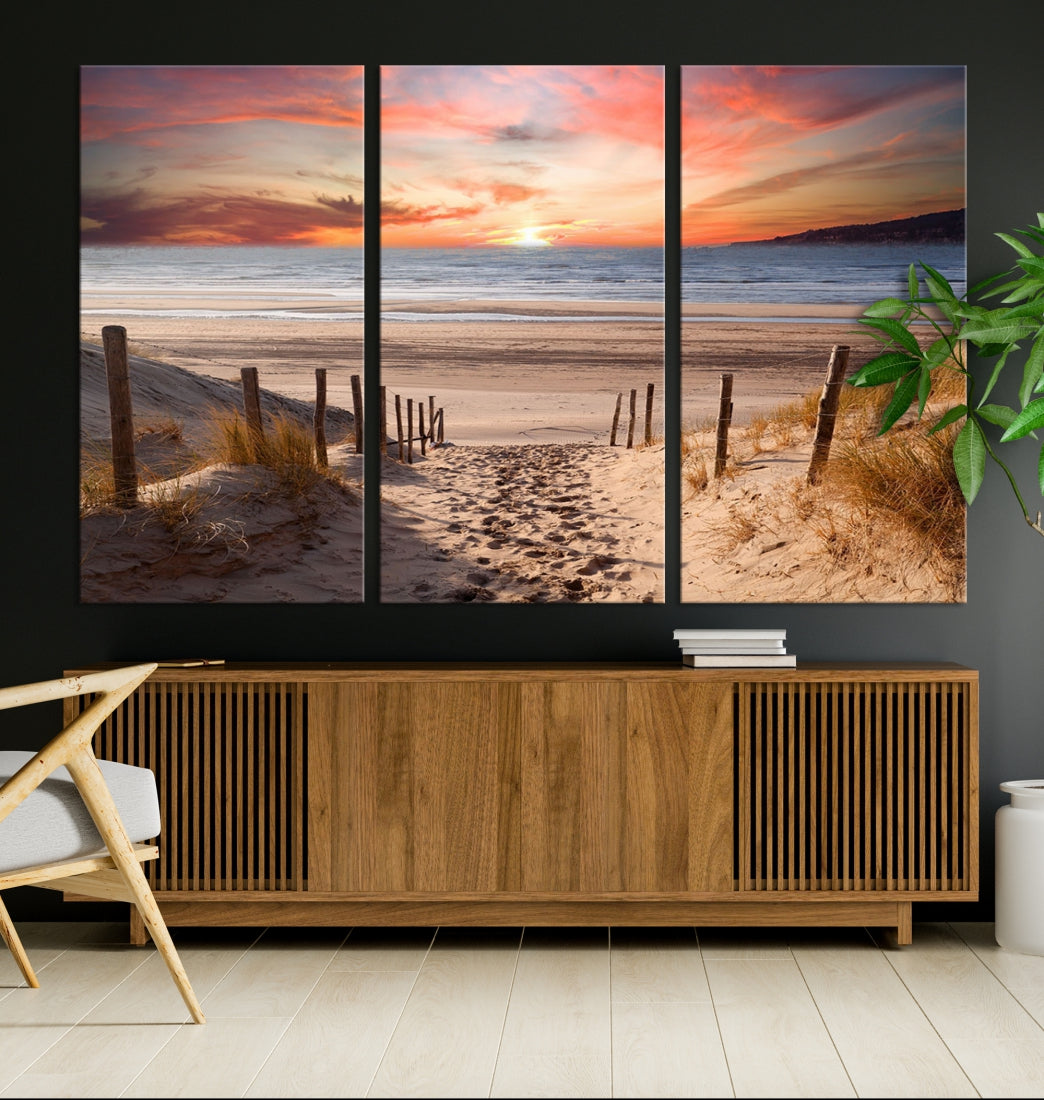 Holiday Beach Sea Ocean Sunset Extra Large Wall Art Giclee Canvas Print