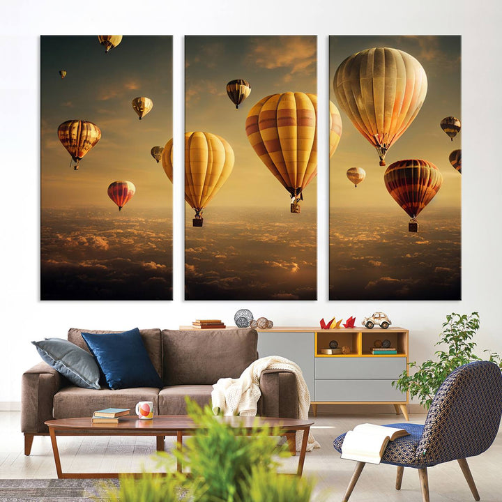 Hot Balloon Wall Art Canvas Print, Cappadocia Balloon Landscape Print