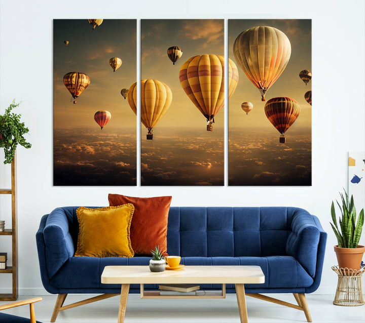 Hot Balloon Wall Art Canvas Print, Cappadocia Balloon Landscape Print