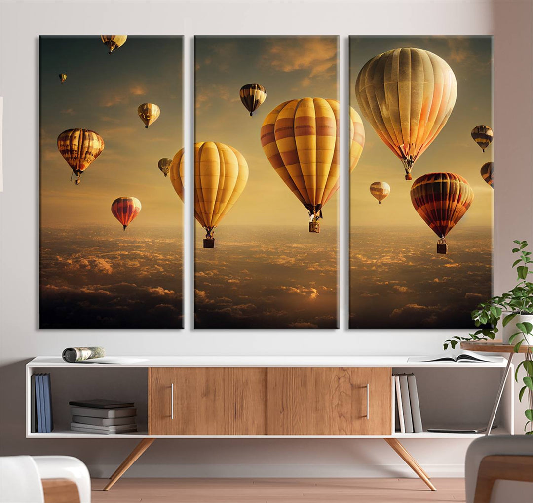 Hot Balloon Wall Art Canvas Print, Cappadocia Balloon Landscape Print